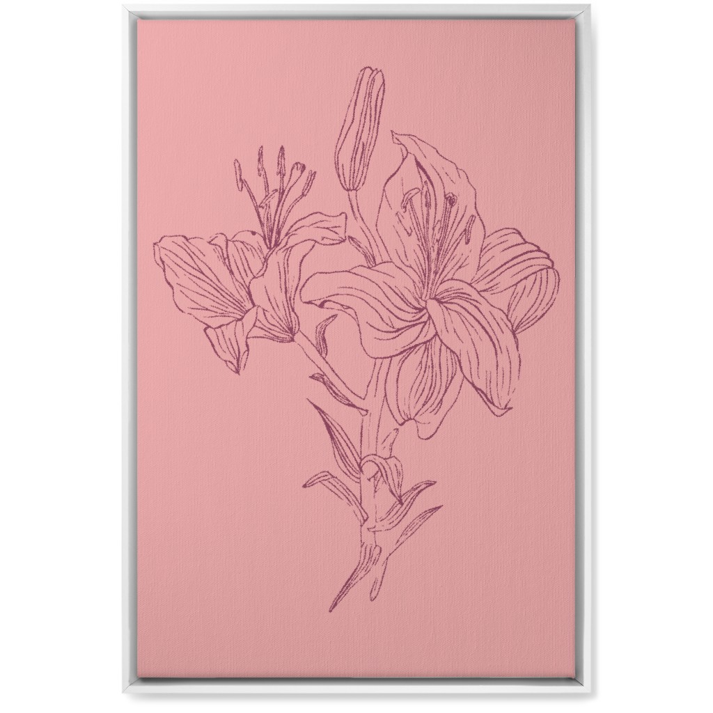 Lily - Pink Wall Art, White, Single piece, Canvas, 20x30, Pink