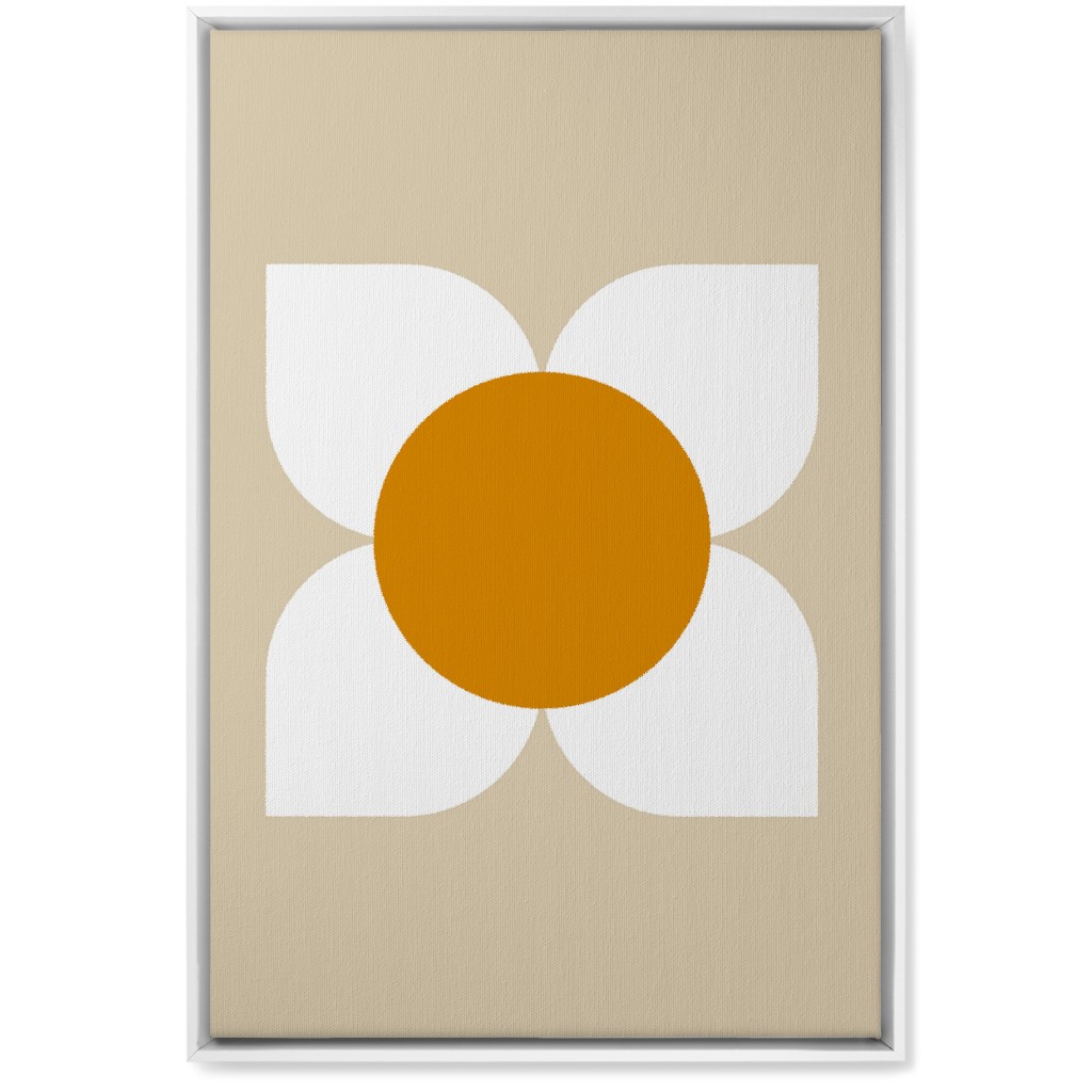 Bold Flower - Beige Wall Art, White, Single piece, Canvas, 20x30, Beige, Pearl