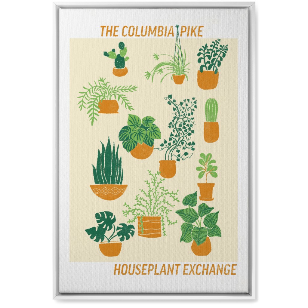 Houseplant Exchange - Green and Cream Wall Art, White, Single piece, Canvas, 20x30, Green, Classic Green