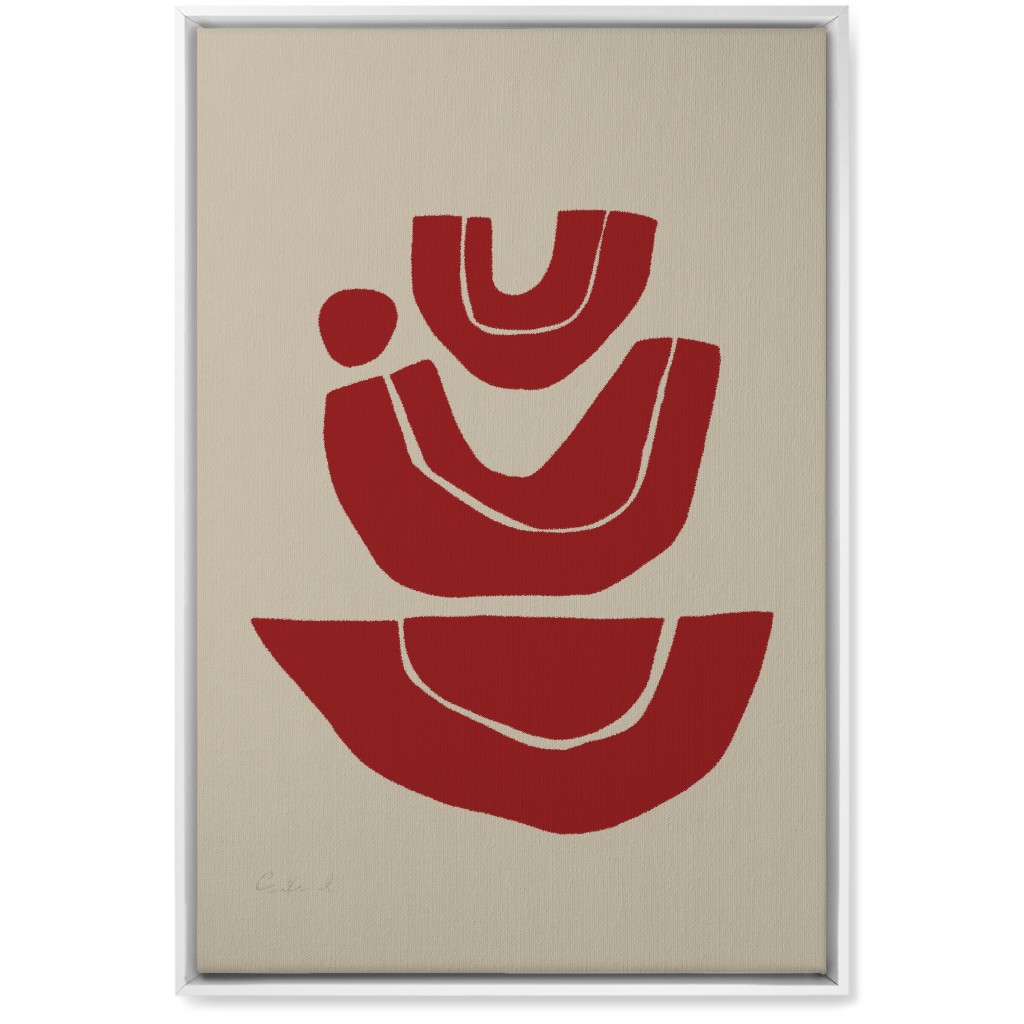 Red And White Canvas Wall Art