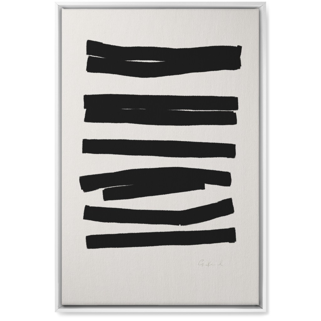 Bold Stripes Abstract Ii Wall Art, White, Single piece, Canvas, 20x30, Black