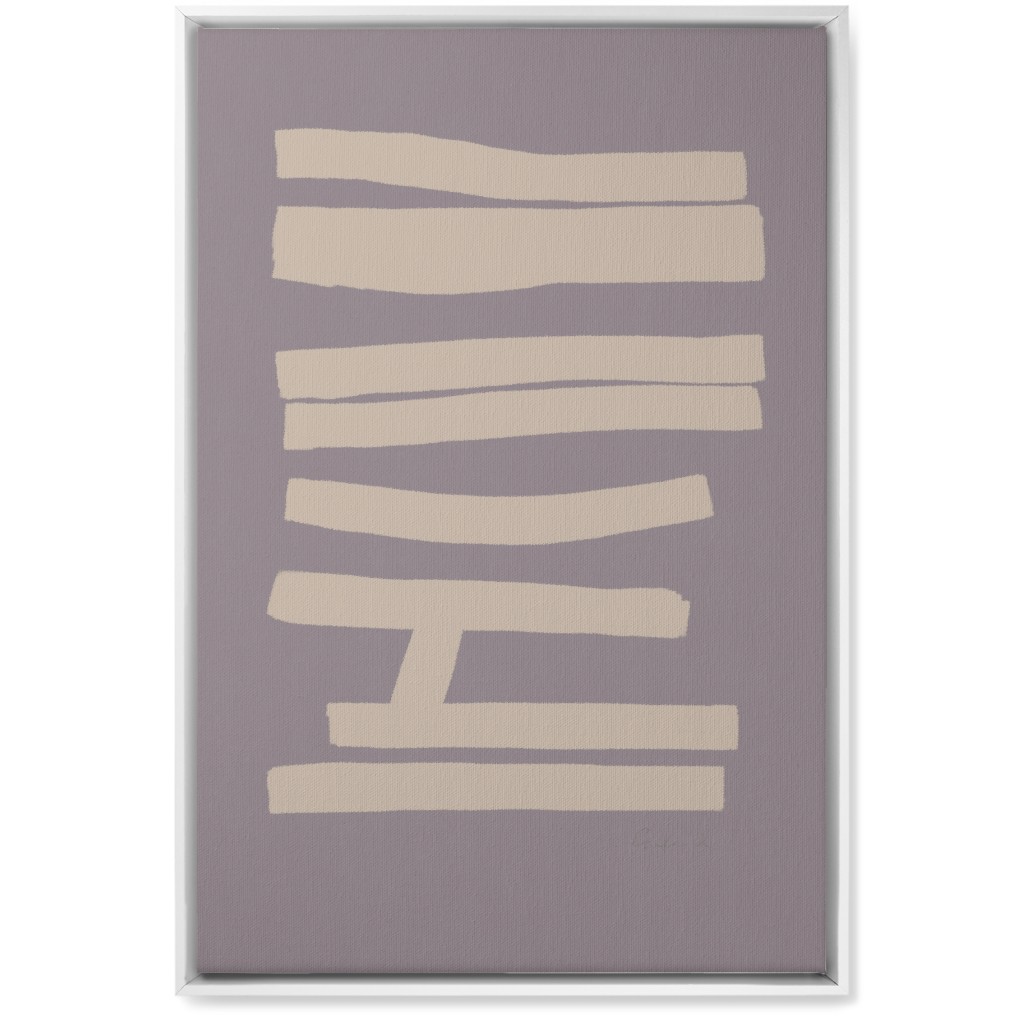 Bold Abstract Stripes Wall Art, White, Single piece, Canvas, 20x30, Purple