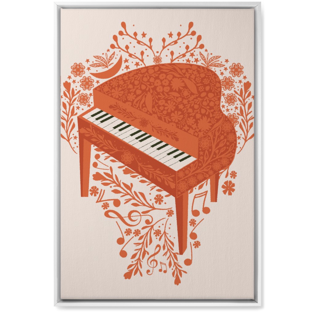the Grand Piano - Red Wall Art, White, Single piece, Canvas, 20x30, Red