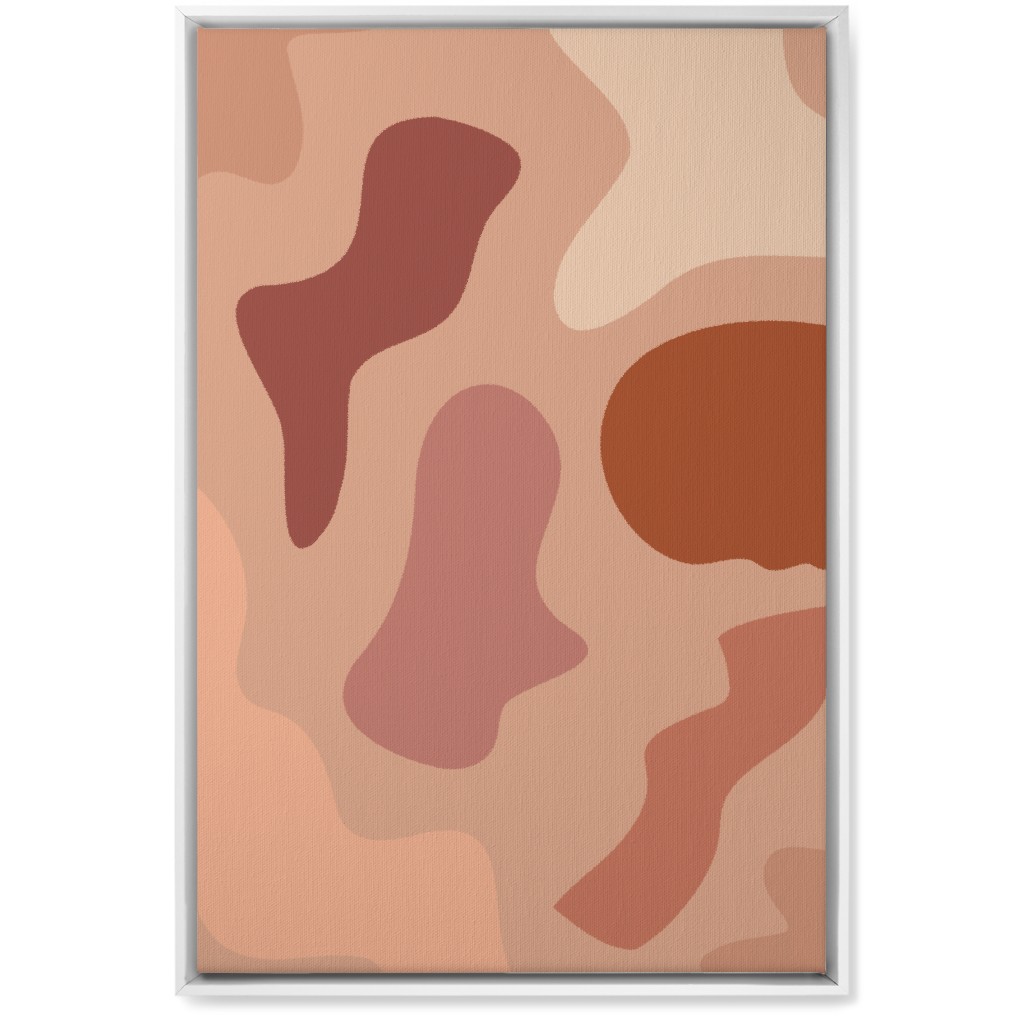 Modern Abstract Canyon - Warm Wall Art, White, Single piece, Canvas, 20x30, Pink, Bright Pink