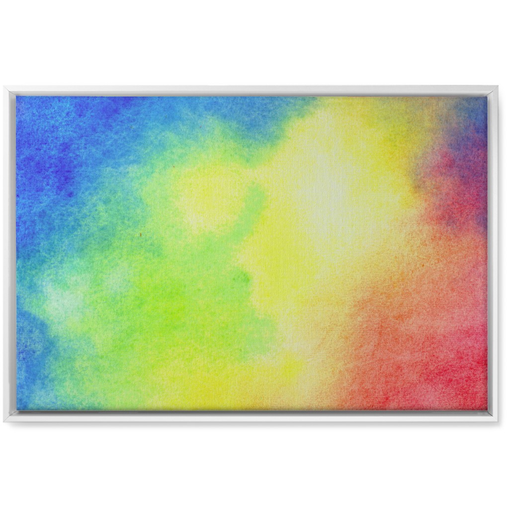 Rainbow Watercolor Clouds - Multi Wall Art, White, Single piece, Canvas, 20x30, Multicolor