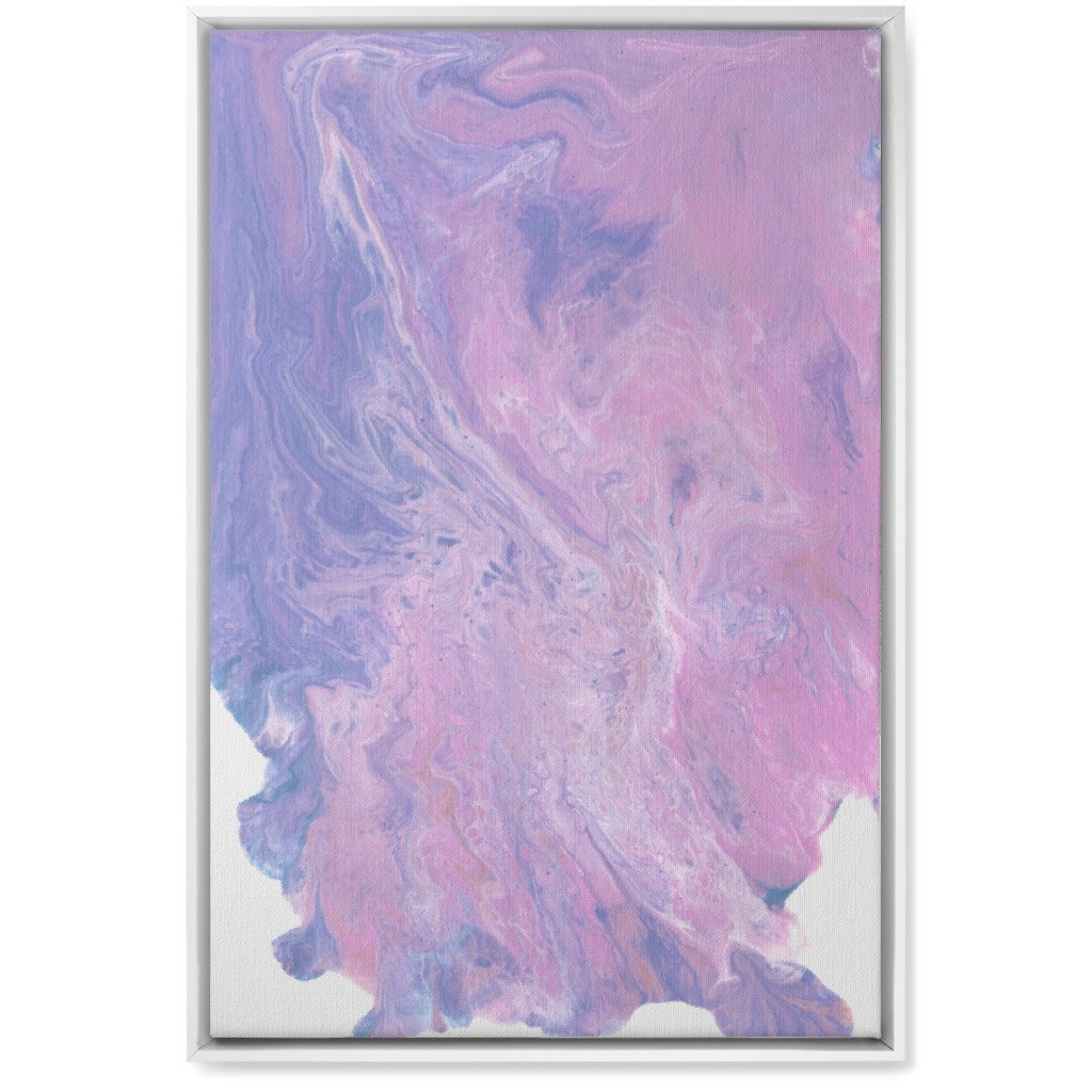Acrylic Pour Abstract - Purple and Pink Wall Art, White, Single piece, Canvas, 20x30, Purple