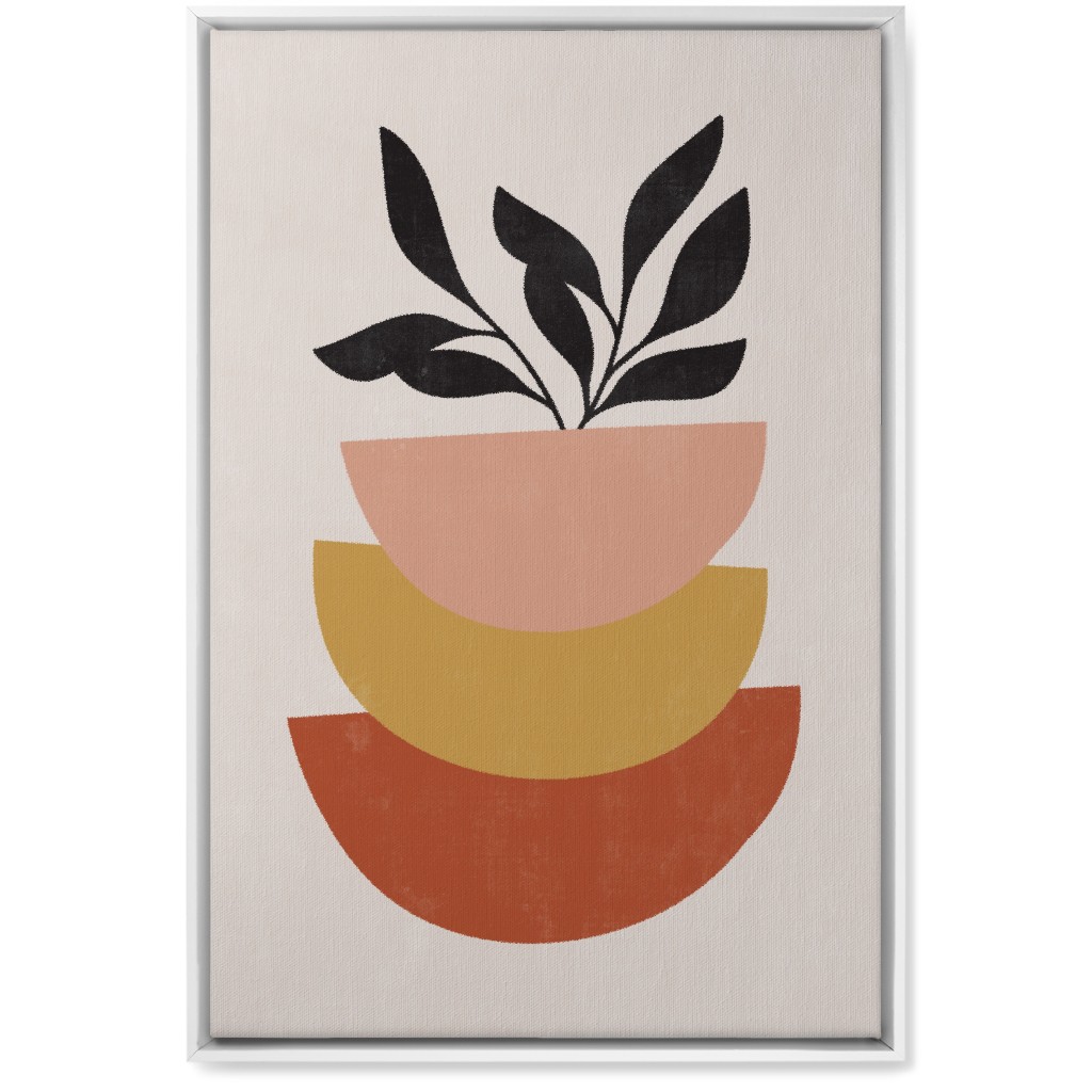 Earthen Plants - Terracotta Wall Art, White, Single piece, Canvas, 20x30, Orange