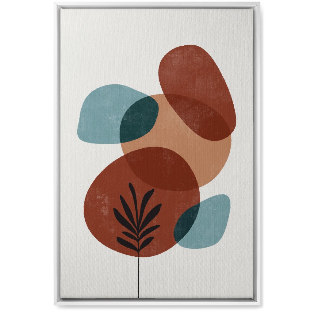 Abstract Leaf Orb - Terracotta and Ivory Wall Art, White, Single piece, Canvas, 20x30, Brown