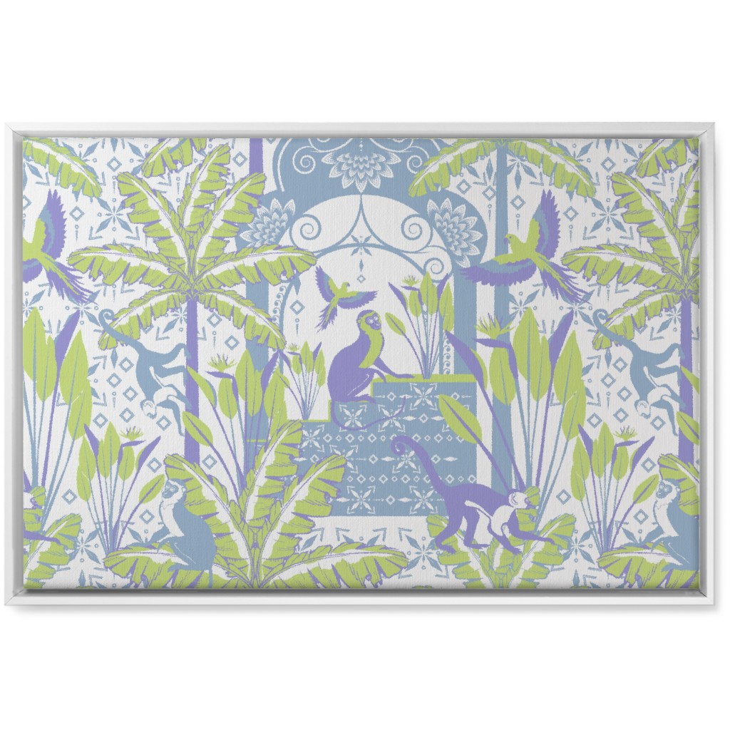 Exotic Tropical Garden Wall Art, White, Single piece, Canvas, 20x30, Green, Sage
