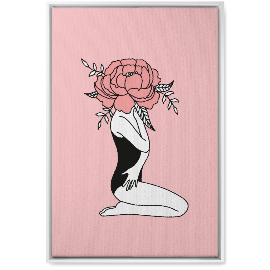 Modern Feminine Abstract - Pink Wall Art, White, Single piece, Canvas, 20x30, Pink, Bright Pink