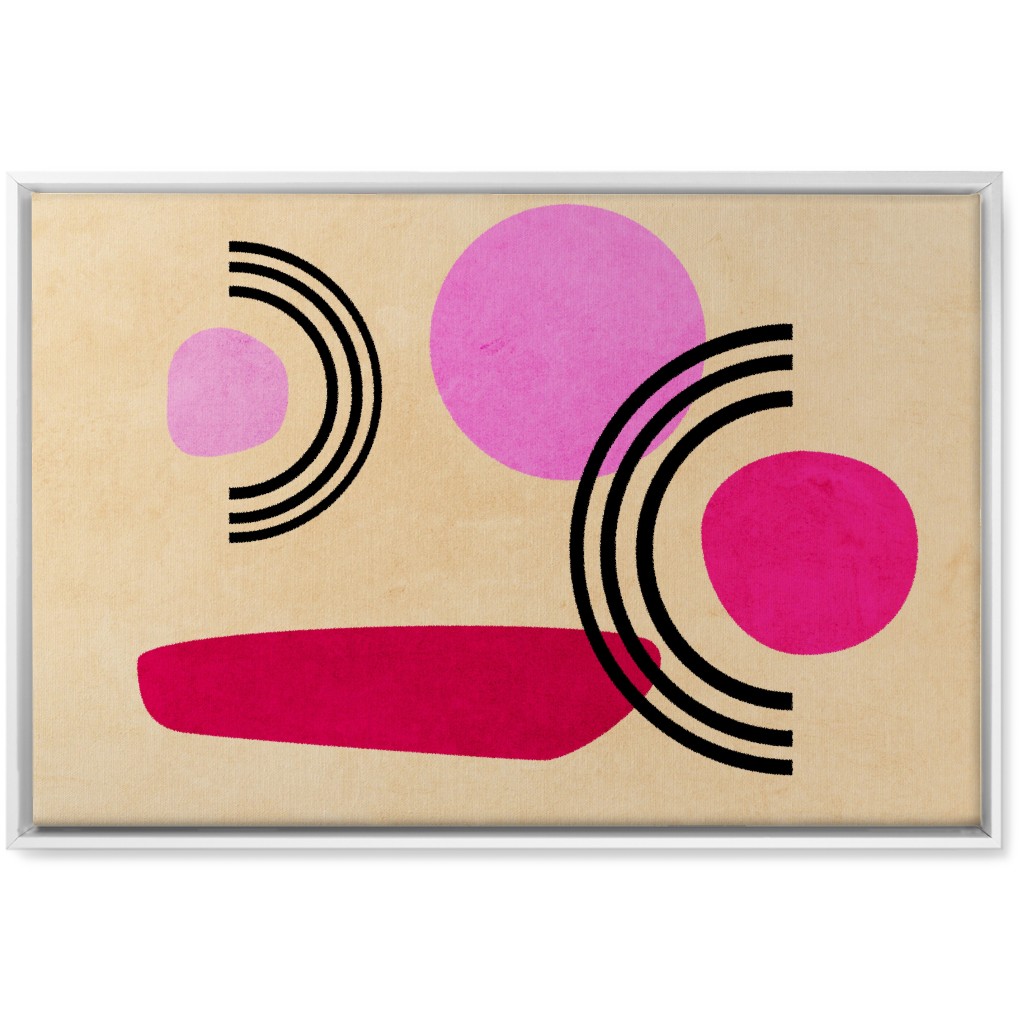 Cups & Saucers Abstract Wall Art, White, Single piece, Canvas, 20x30, Pink, Candy