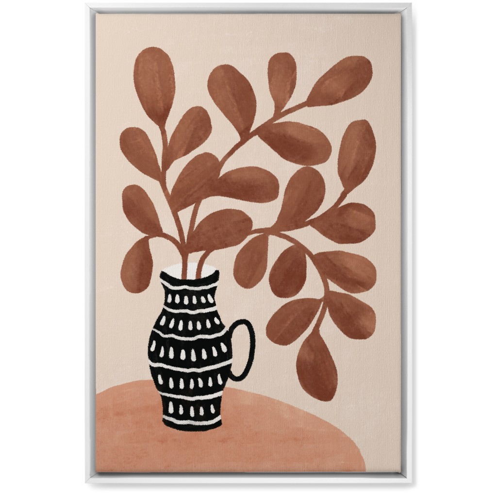 the Vase I - Neutral Wall Art, White, Single piece, Canvas, 20x30, Brown