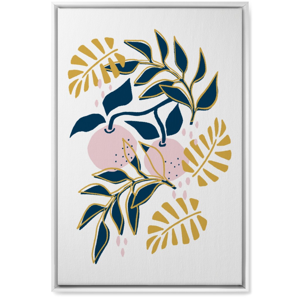 Tangerines Wall Art, White, Single piece, Canvas, 20x30, Pink