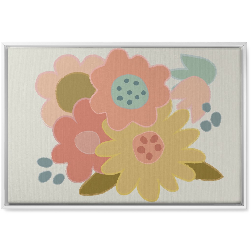 Bold Flowers - Bright Wall Art, White, Single piece, Canvas, 20x30, Multicolor