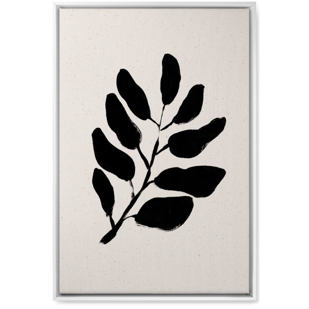Acryl Leaf - Neutral Wall Art, White, Single piece, Canvas, 20x30, Beige, Pearl