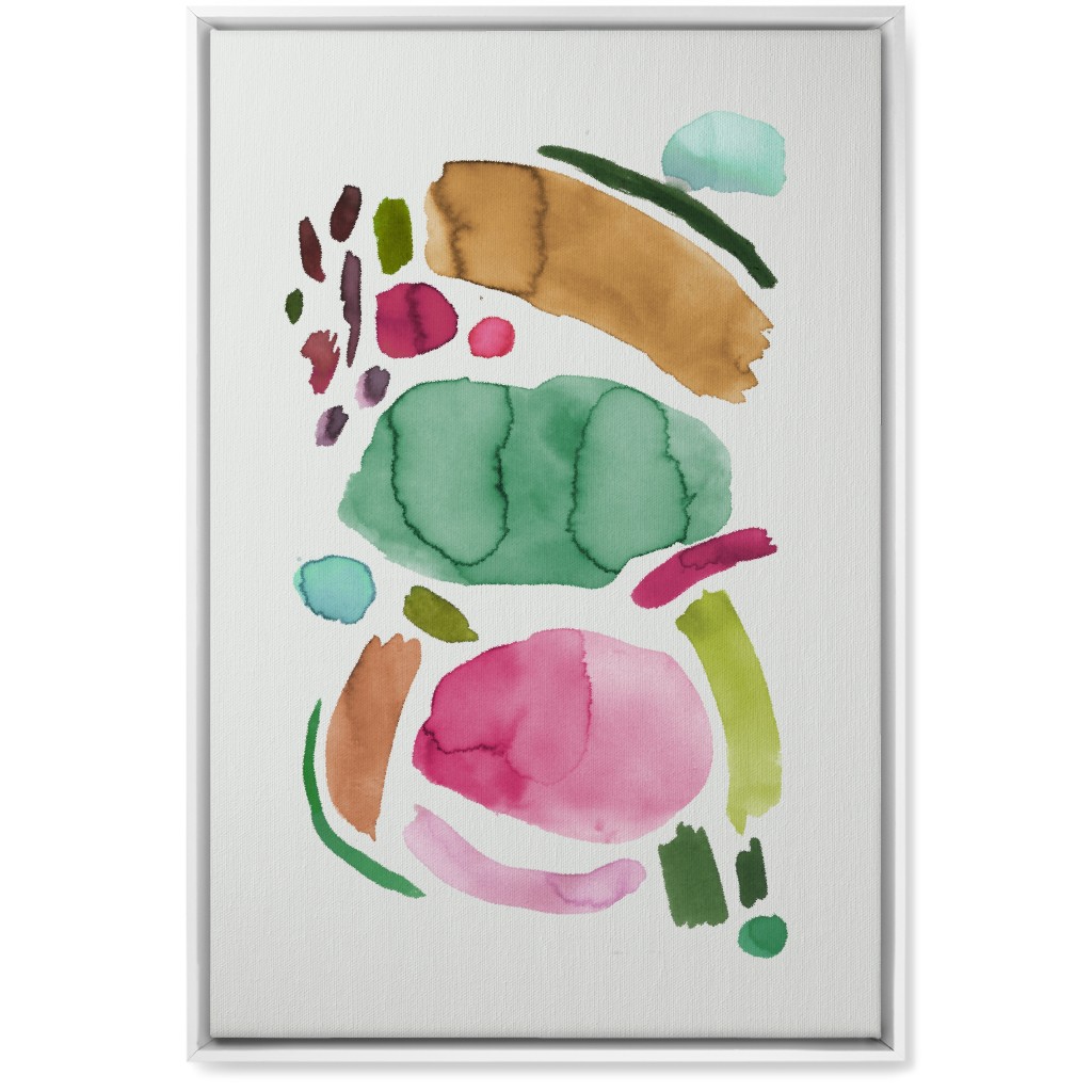 Minimal Watercolor Abstract - Multi Wall Art, White, Single piece, Canvas, 20x30, Multicolor