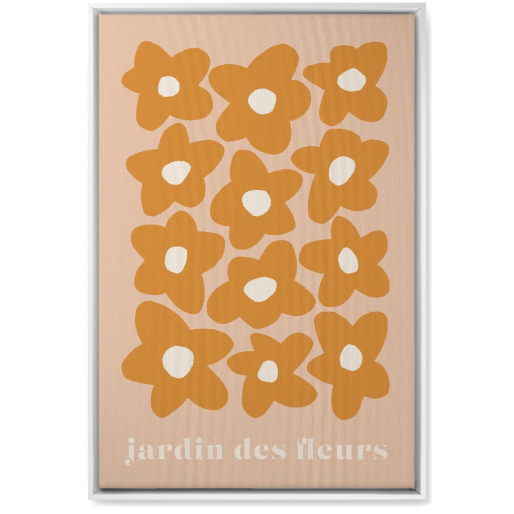 Botanical Graphic Retro Flower Garden Wall Art, White, Single piece, Canvas, 20x30, Orange, Citrus