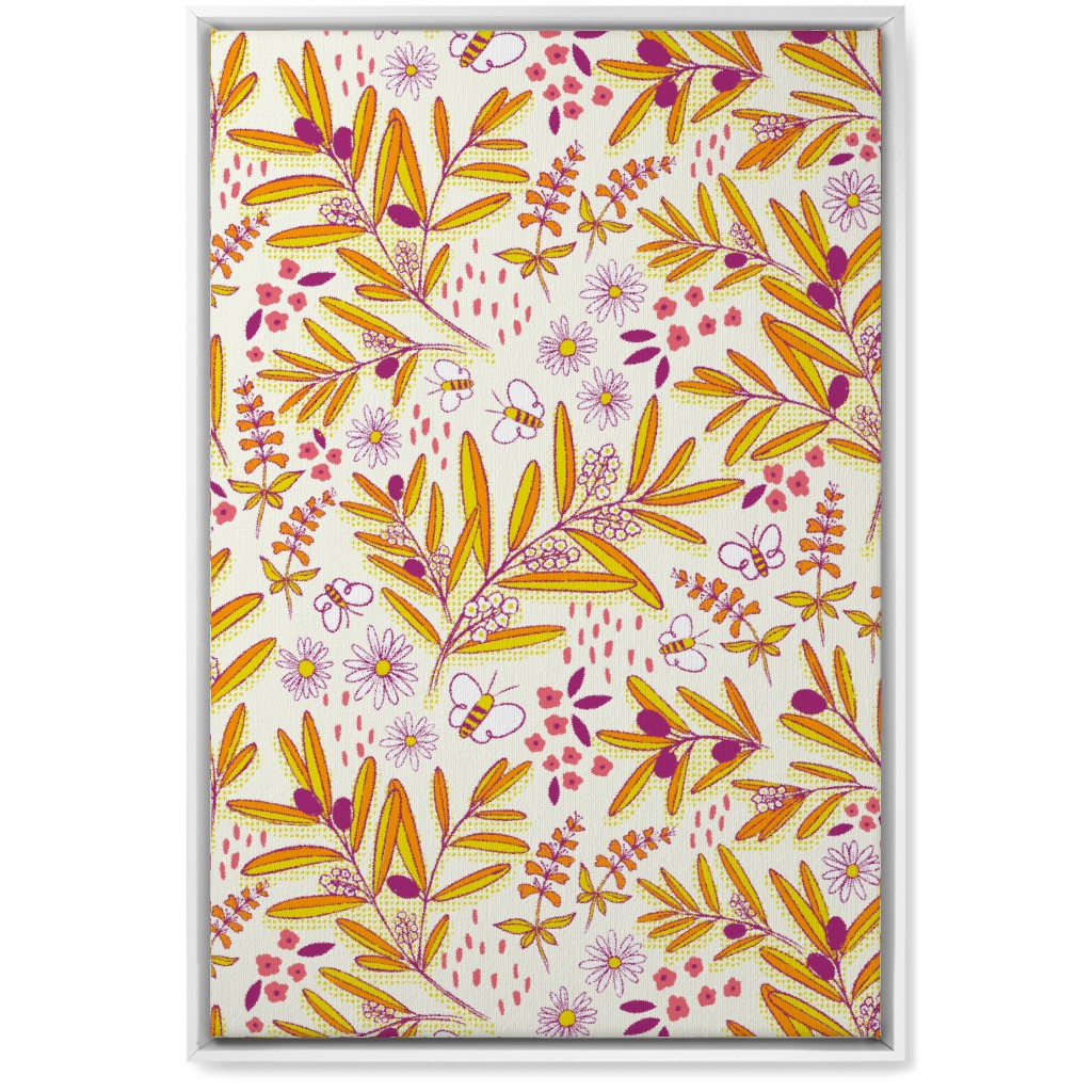 Olive and Honey Optimist - Yellow and Purple Wall Art, White, Single piece, Canvas, 20x30, Yellow