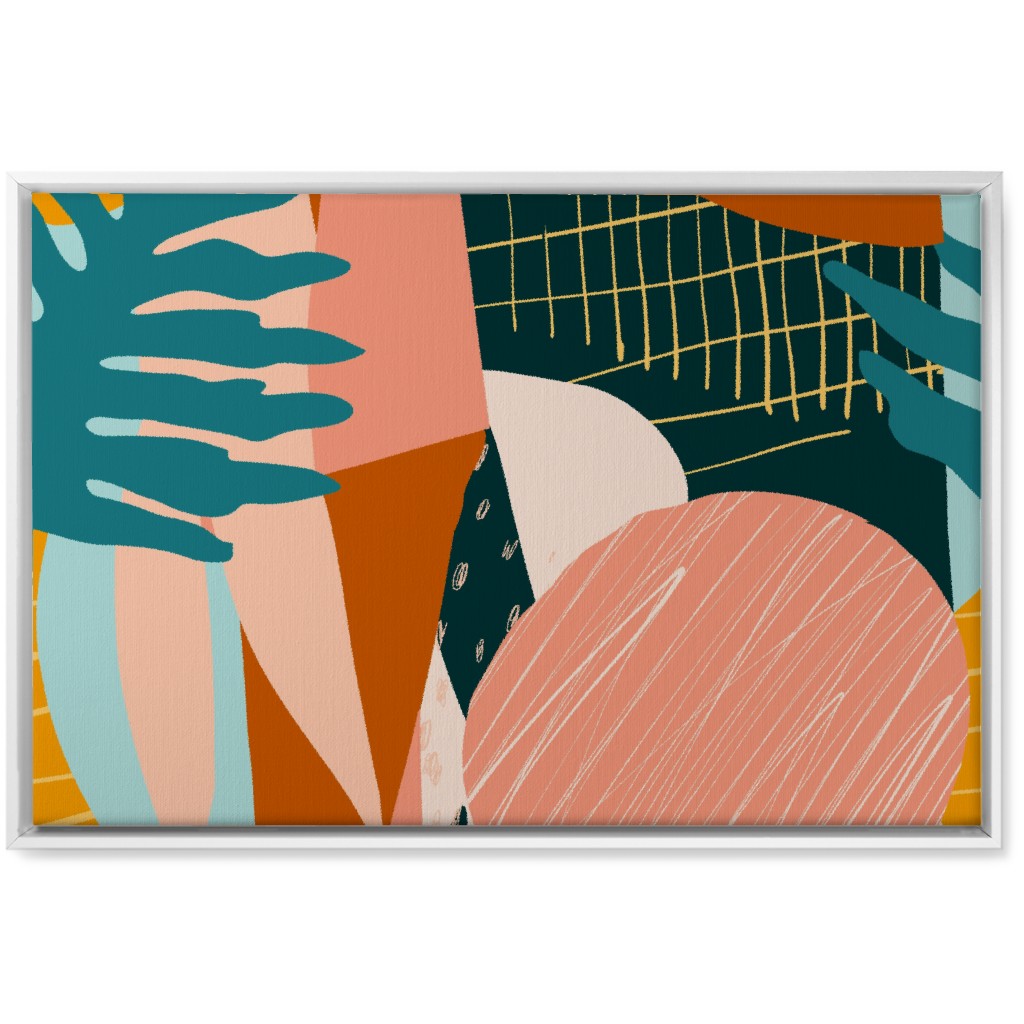 Abstract Collage - Multi Wall Art, White, Single piece, Canvas, 20x30, Multicolor