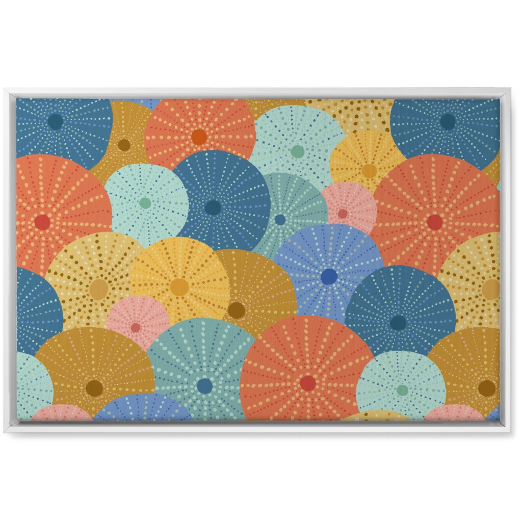 Colorful Sea Urchins Wall Art, White, Single piece, Canvas, 20x30, Multicolor