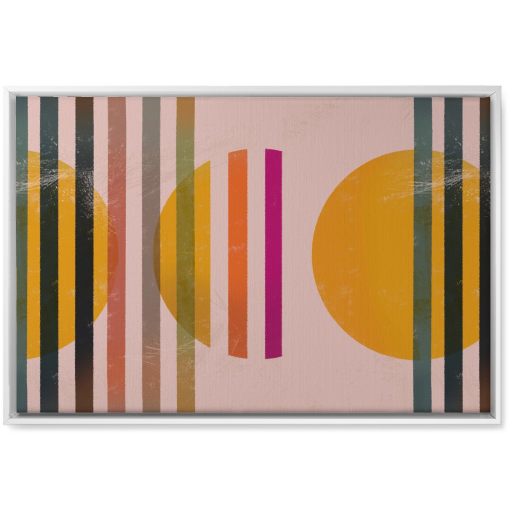 Abstract Cali Sunset - Multi on Pink Wall Art, White, Single piece, Canvas, 20x30, Multicolor