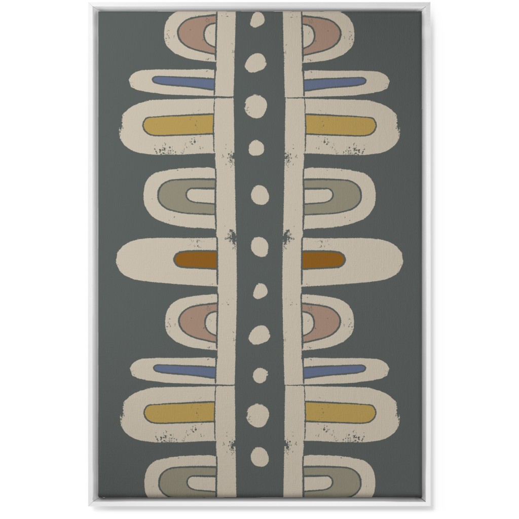 Hills Block Wall Art, White, Single piece, Canvas, 24x36, Gray, Metal