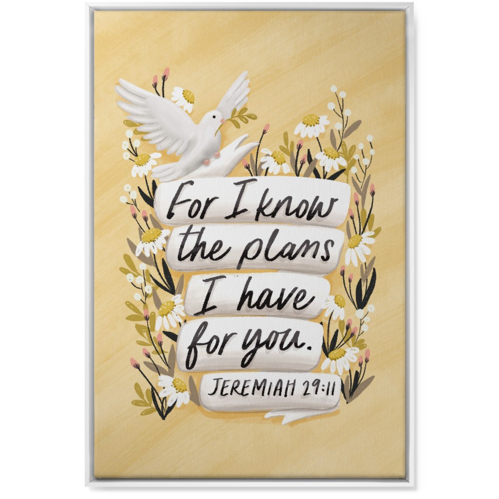 for I Know the Plans I Have for You - Yellow Wall Art, White, Single piece, Canvas, 24x36, Yellow