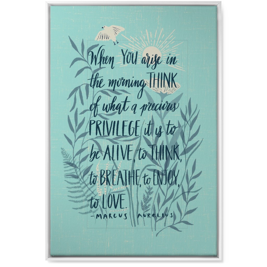 Precious Morning Wall Art, White, Single piece, Canvas, 24x36, Blue