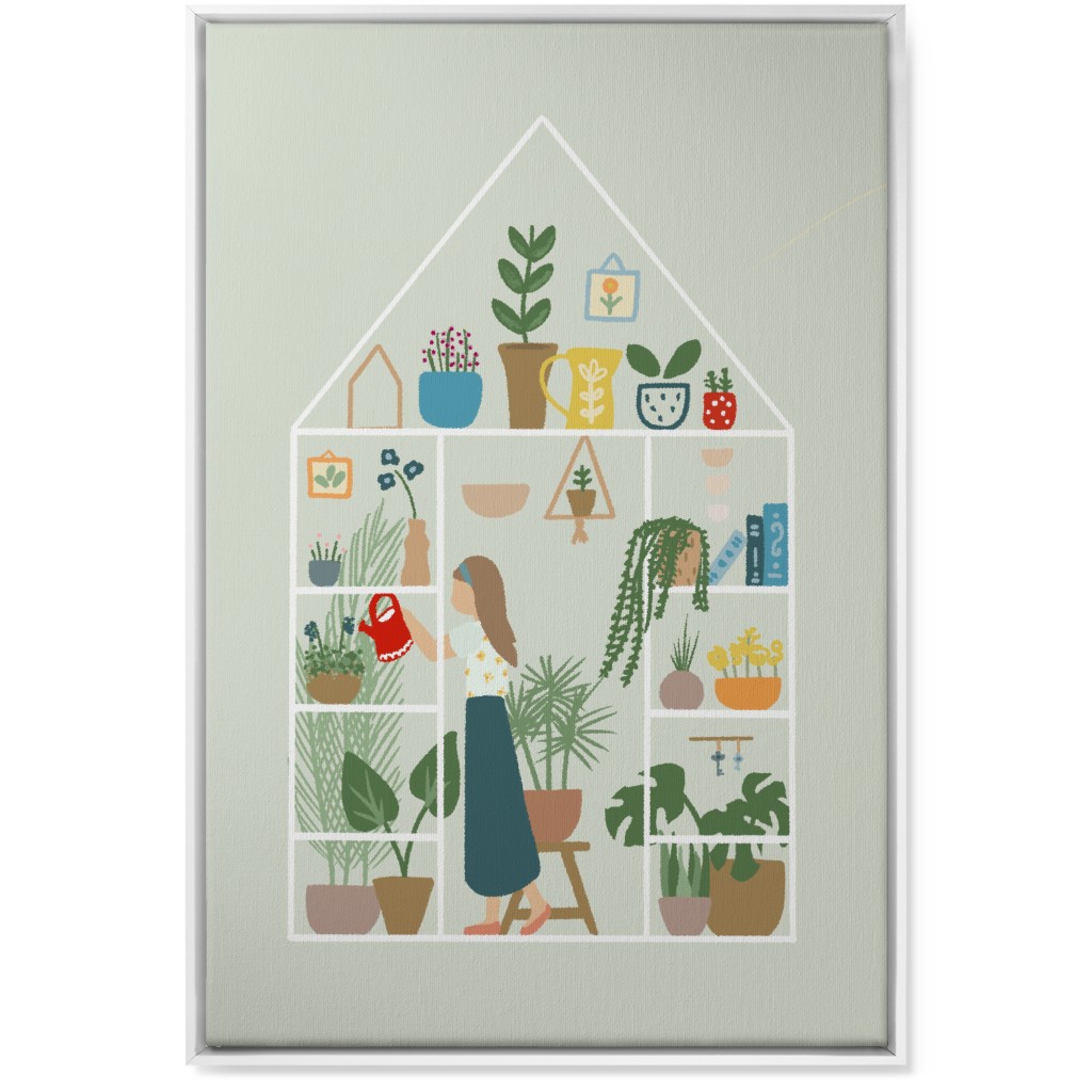 Gardening Indoors - Multi Wall Art, White, Single piece, Canvas, 24x36, Multicolor