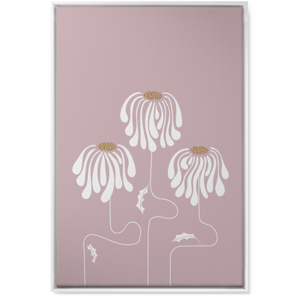Mod Lazy Daisies Wall Art, White, Single piece, Canvas, 24x36, Pink