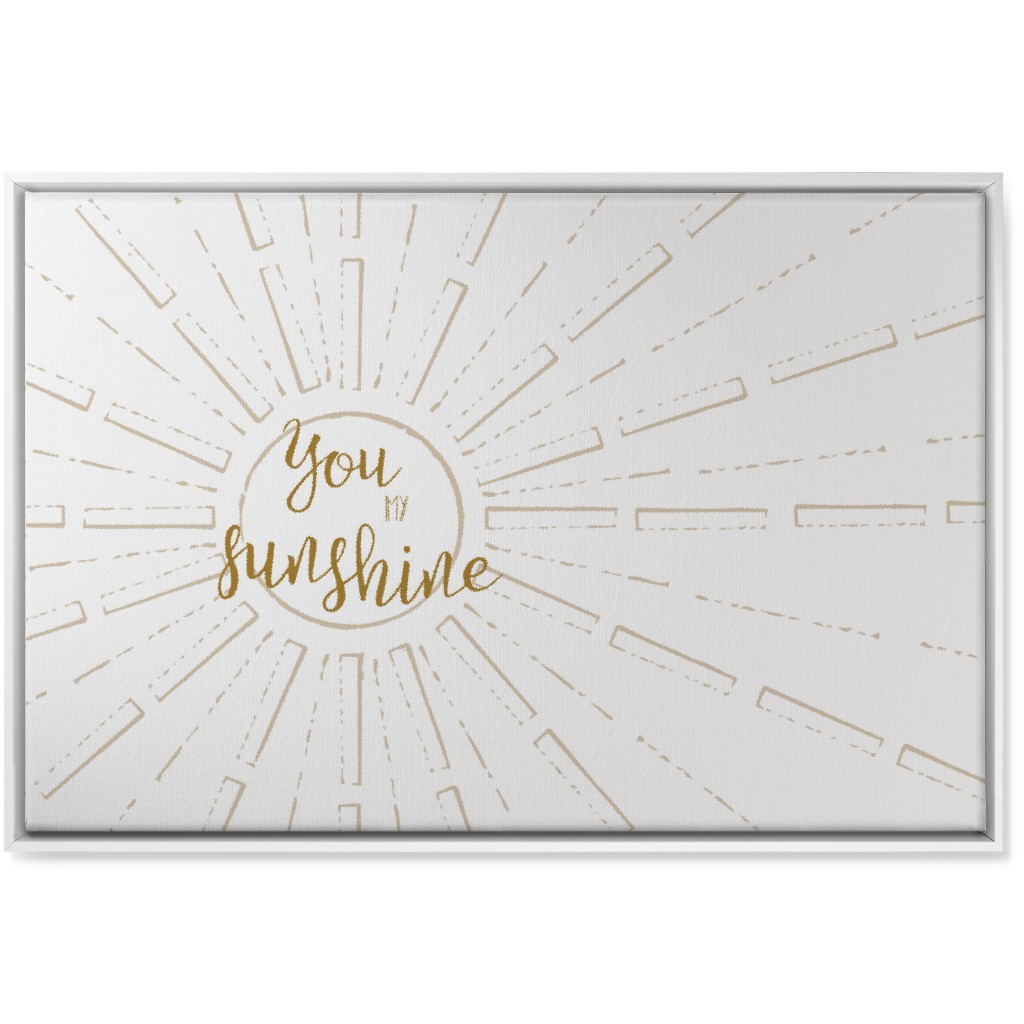 You Are My Sunshine - White and Golden Wall Art, White, Single piece, Canvas, 24x36, Yellow