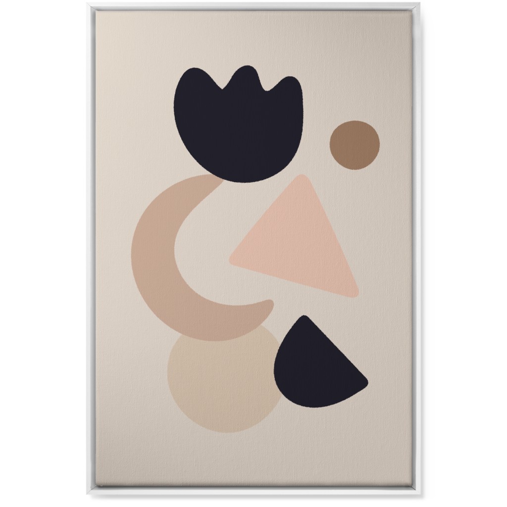 Abstract Shape Collage - Neutral Wall Art, White, Single piece, Canvas, 24x36, Beige