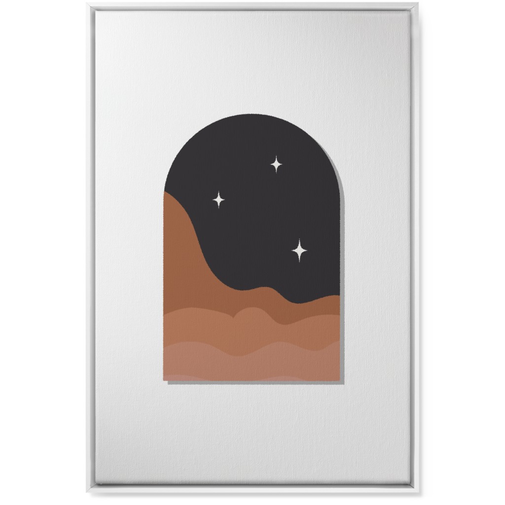 Abstract Landscapes in Windows Night Wall Art, White, Single piece, Canvas, 24x36, Multicolor, Wood