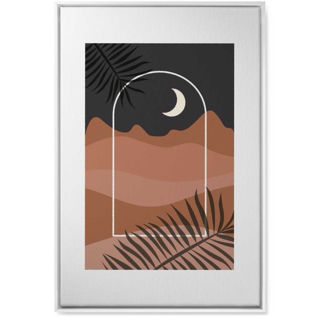 Abstract Landscapes in Windows Moon Wall Art, White, Single piece, Canvas, 24x36, Multicolor