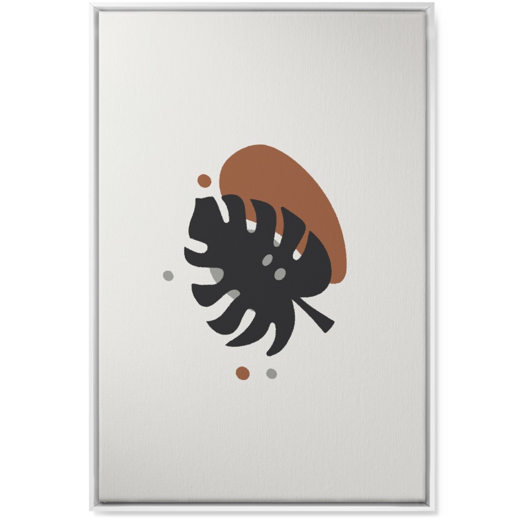 Shapes and Fern Leaf Iii Wall Art, White, Single piece, Canvas, 24x36, Brown, Toast