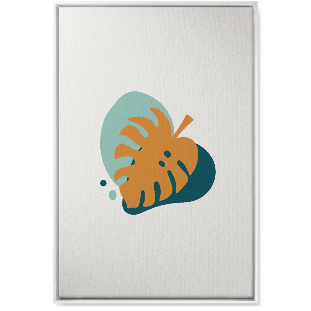 Shapes and Fern Leaf Iv Wall Art, White, Single piece, Canvas, 24x36, Multicolor