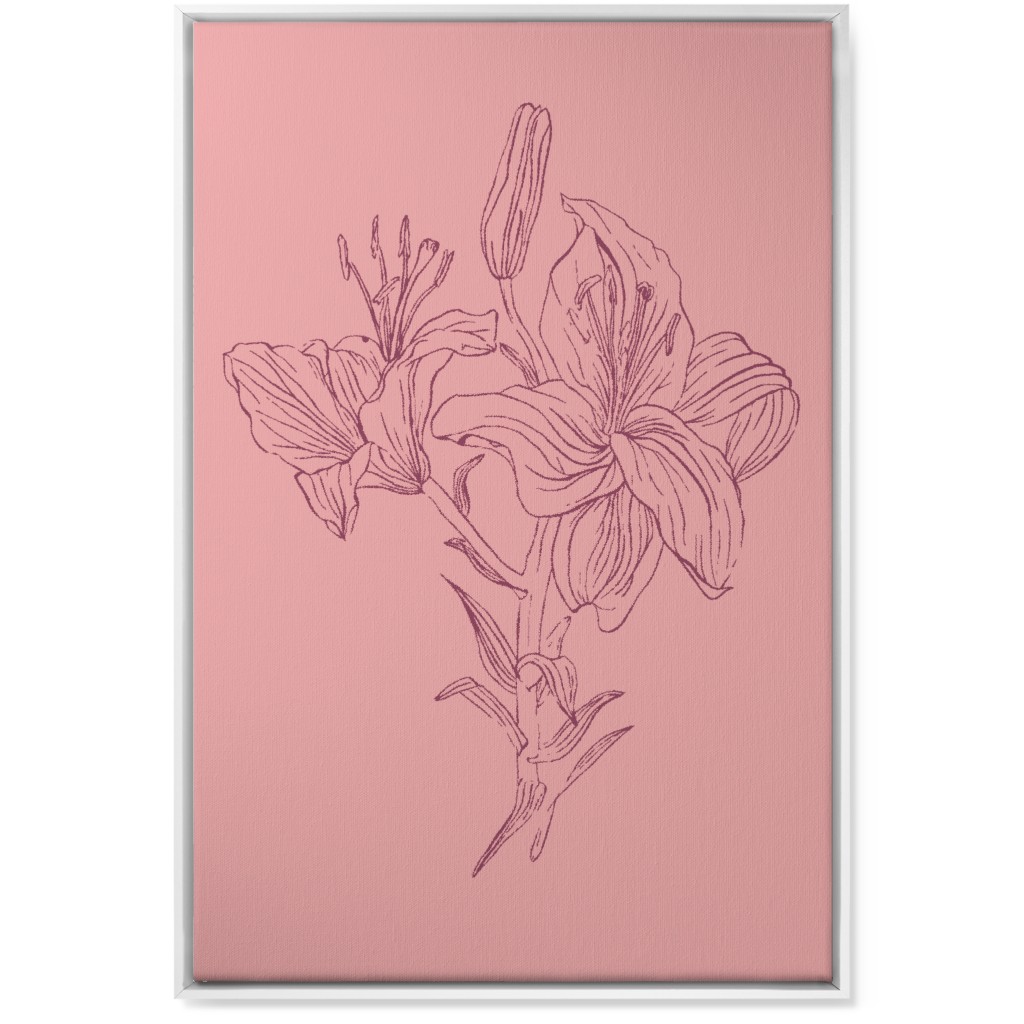 Lily - Pink Wall Art, White, Single piece, Canvas, 24x36, Pink