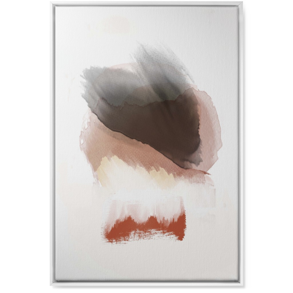 Abstract Sunset - Neutral Wall Art, White, Single piece, Canvas, 24x36, Pink