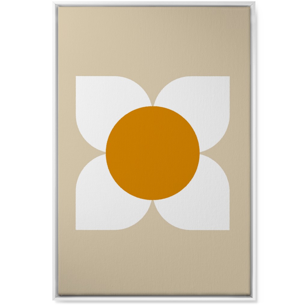 Bold Flower - Beige Wall Art, White, Single piece, Canvas, 24x36, Beige, Pearl