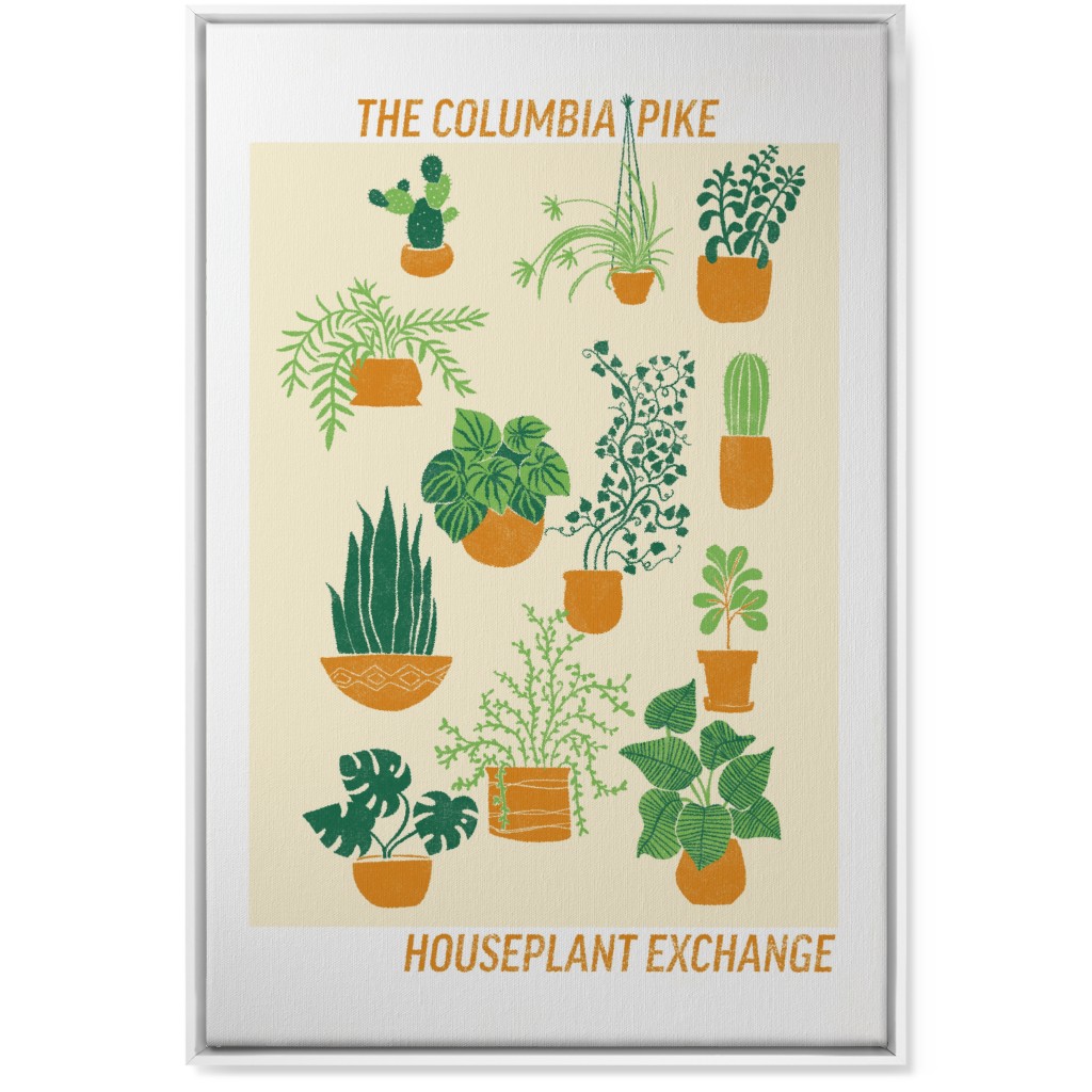 Houseplant Exchange - Green and Cream Wall Art, White, Single piece, Canvas, 24x36, Green