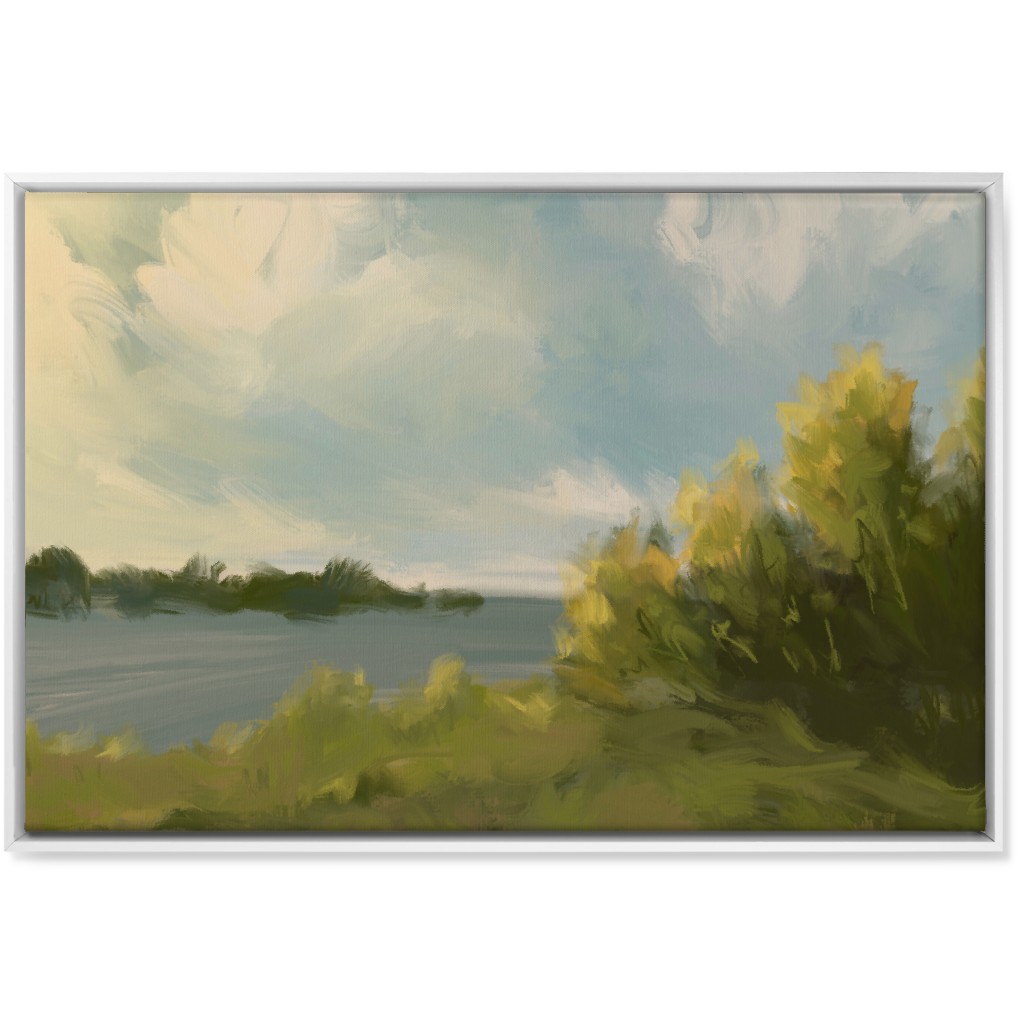 Lake View Wall Art, White, Single piece, Canvas, 24x36, Green, Classic Green