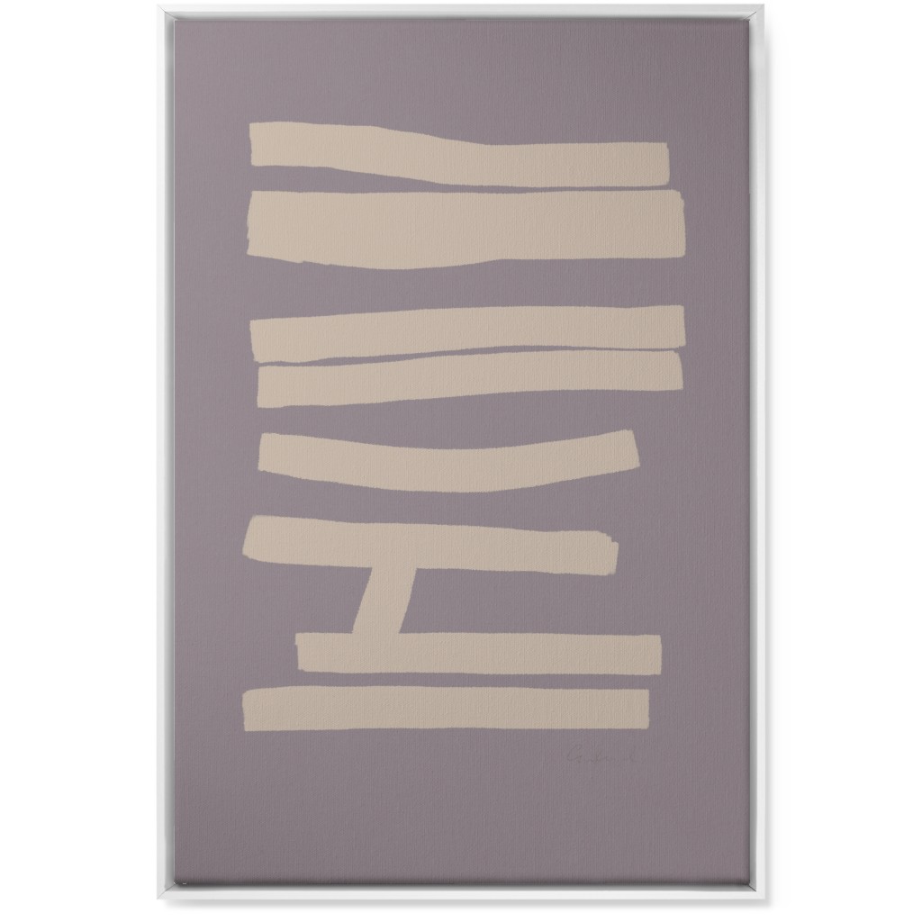 Bold Abstract Stripes Wall Art, White, Single piece, Canvas, 24x36, Purple