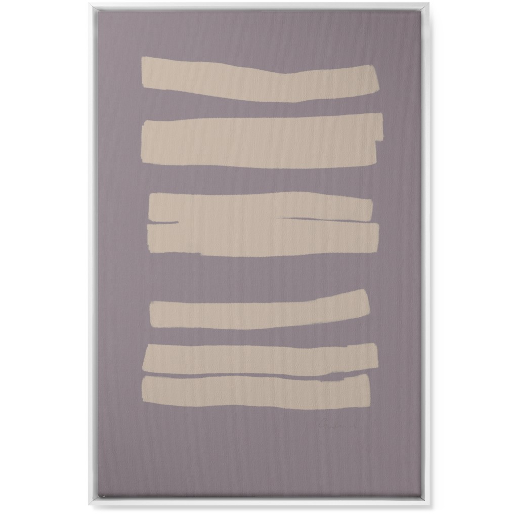 Bold Stripes Abstract Ii Wall Art, White, Single piece, Canvas, 24x36, Purple