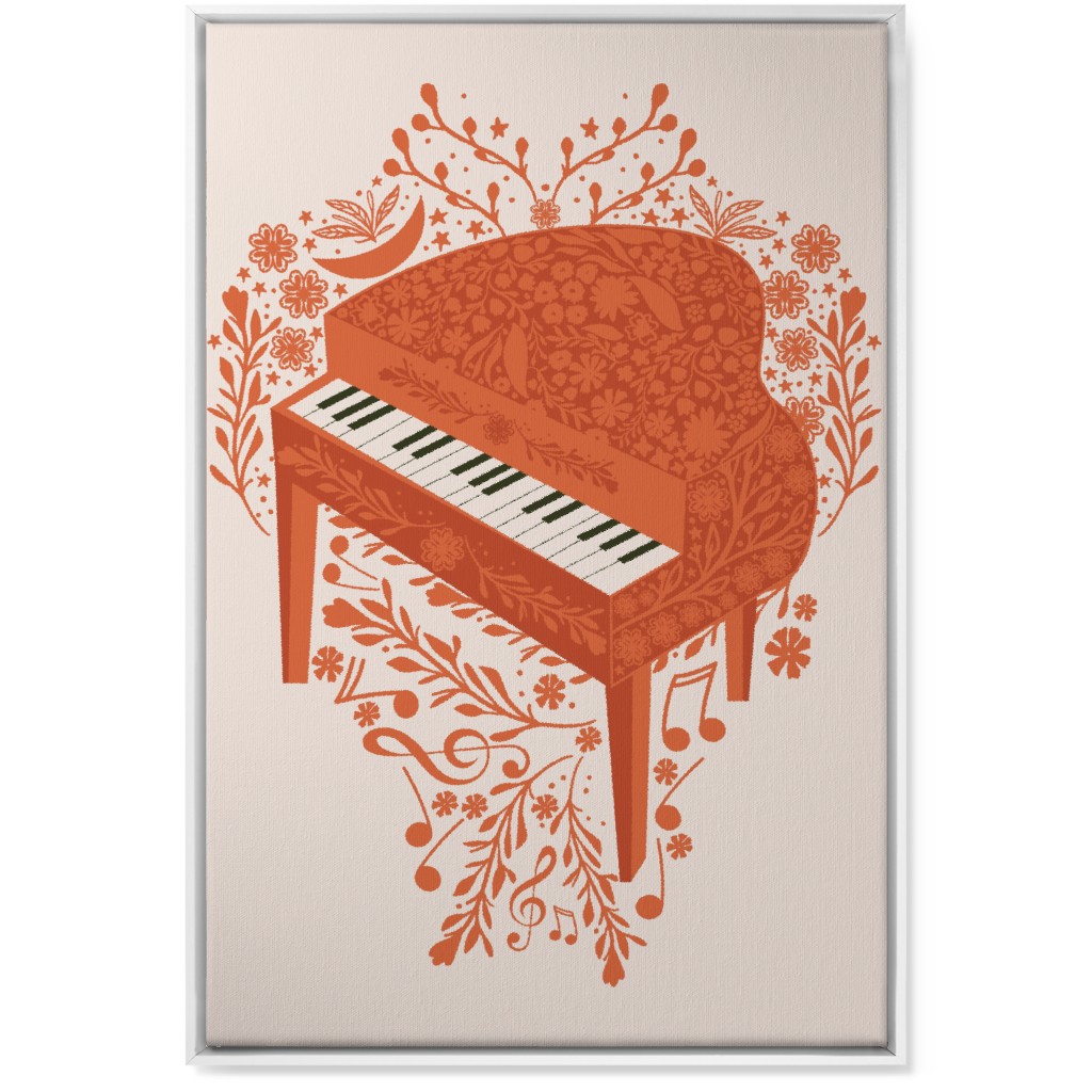the Grand Piano - Red Wall Art, White, Single piece, Canvas, 24x36, Red