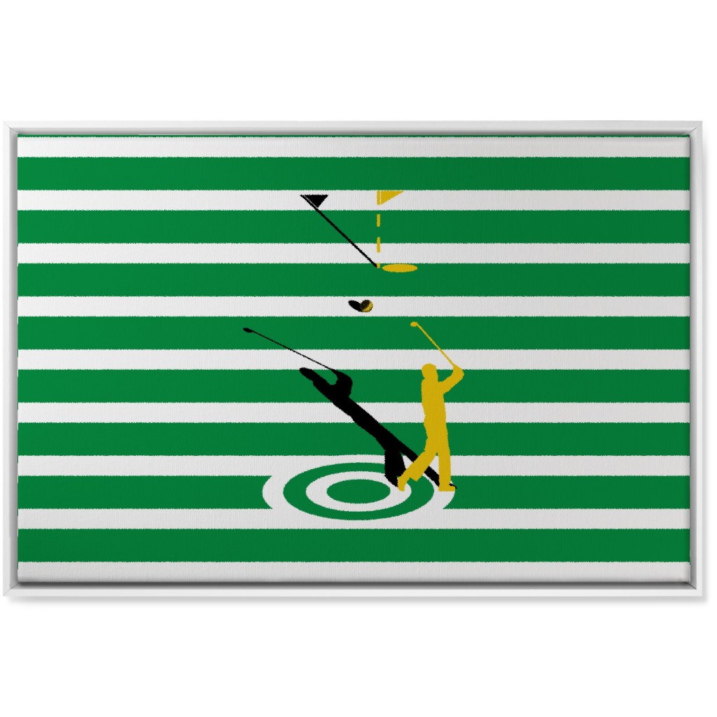 Golf Golden Shot - Green Wall Art, White, Single piece, Canvas, 24x36, Green