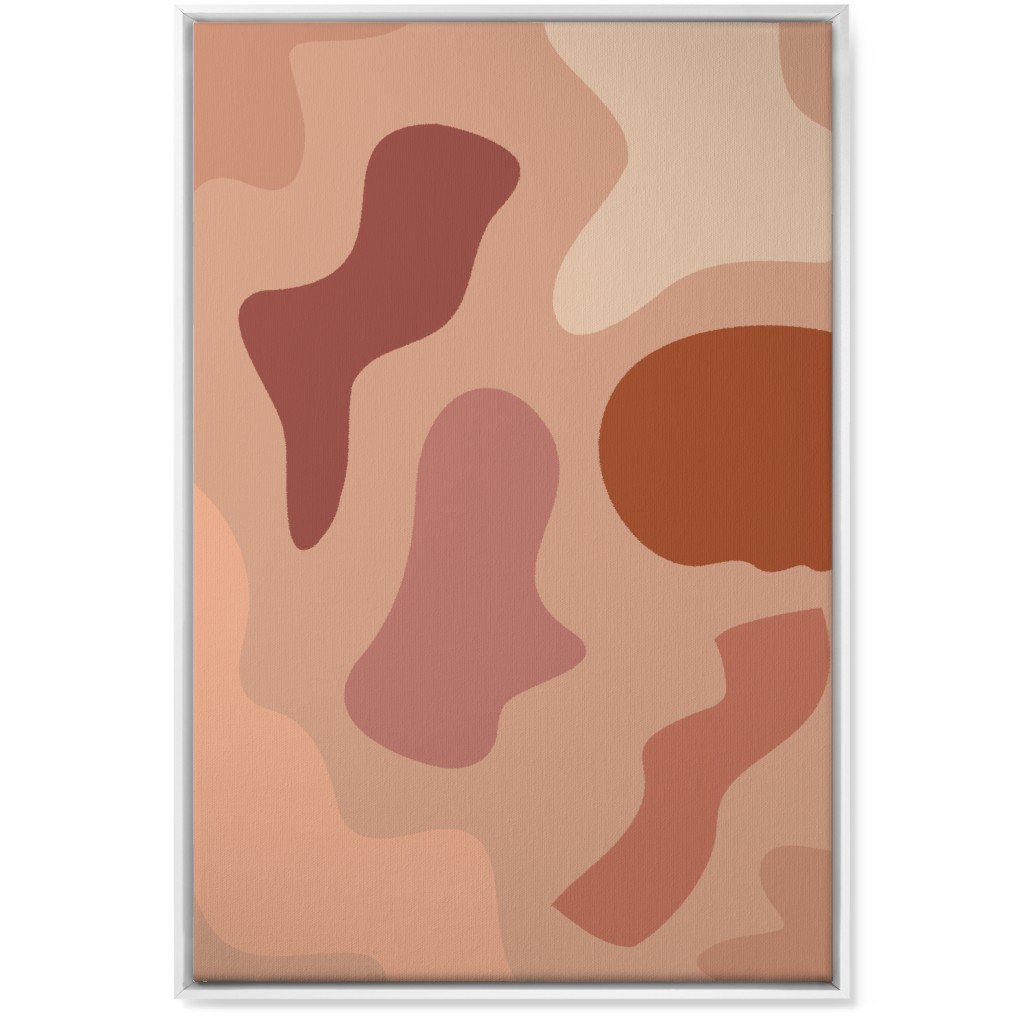 Modern Abstract Canyon - Warm Wall Art, White, Single piece, Canvas, 24x36, Pink, Bright Pink