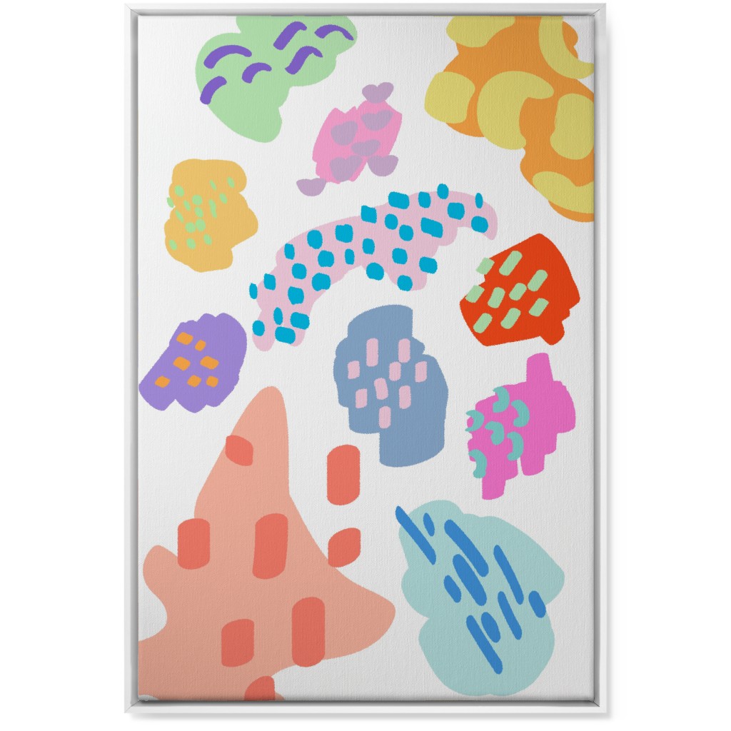 Painterly Abstract Blobs - Pastel Wall Art, White, Single piece, Canvas, 24x36, Multicolor