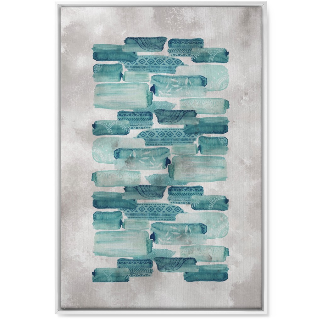 Brink Road Wall Art, White, Single piece, Canvas, 24x36, Green, Julep