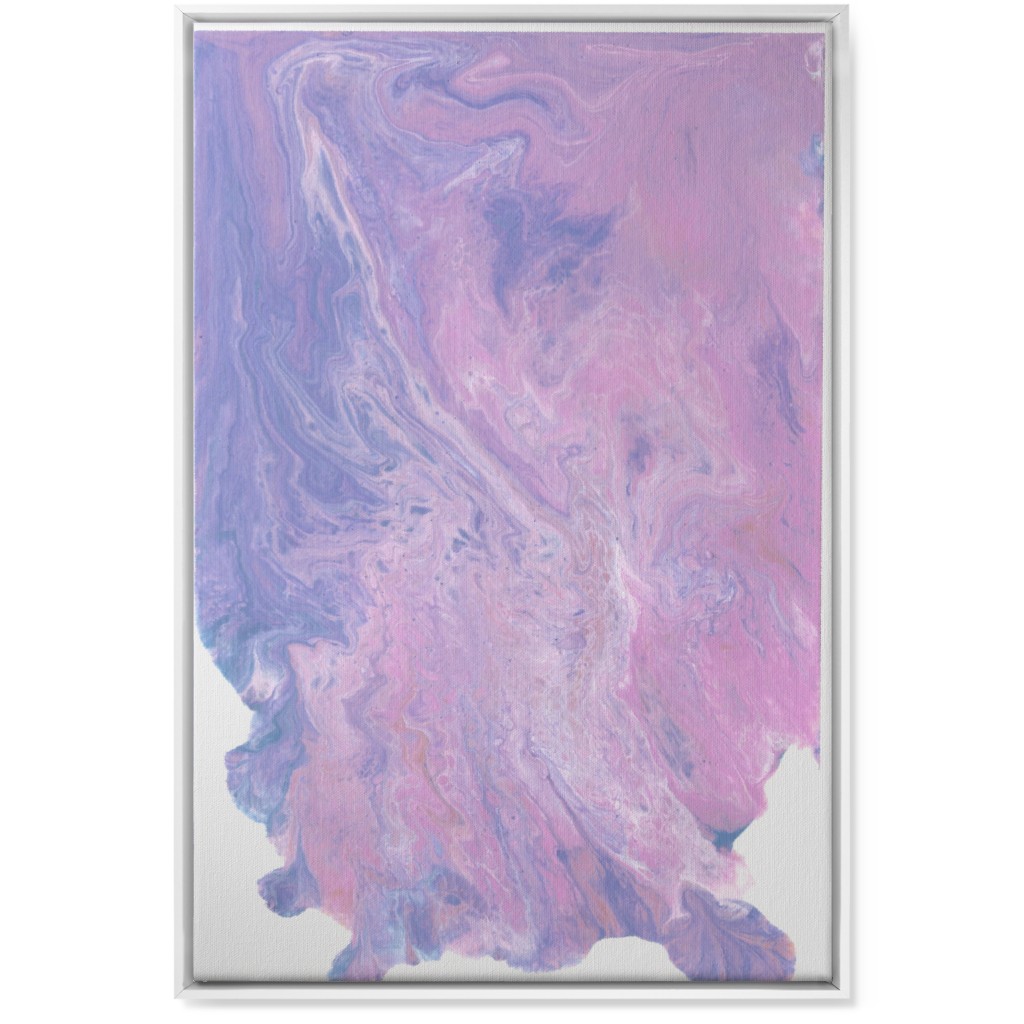 Acrylic Pour Abstract - Purple and Pink Wall Art, White, Single piece, Canvas, 24x36, Purple, Purple