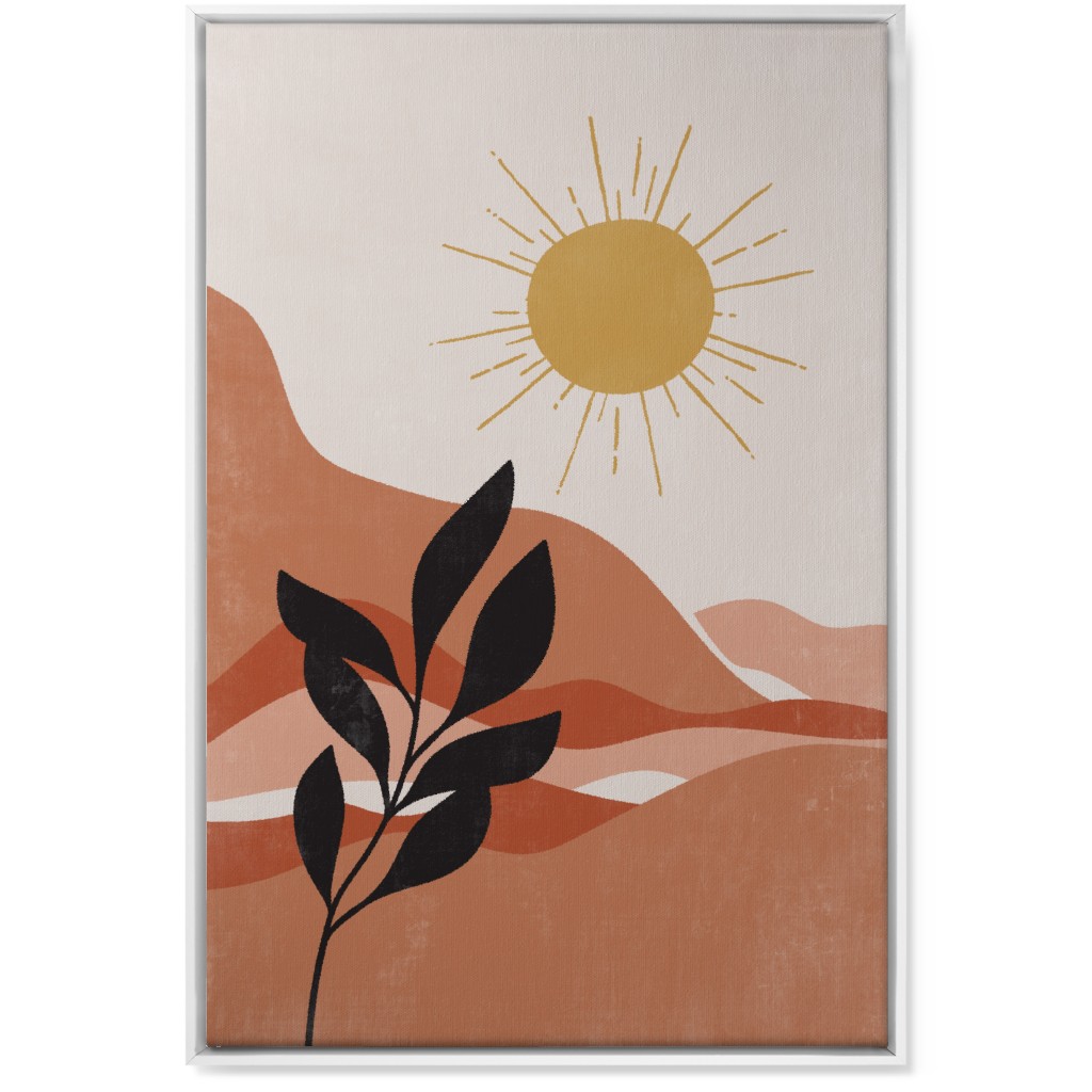 Earthen Landscape - Terracotta Wall Art, White, Single piece, Canvas, 24x36, Pink, Bright Pink